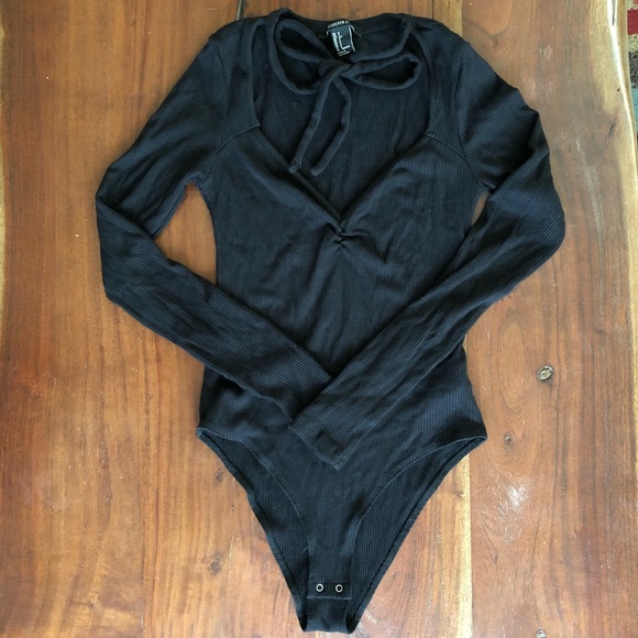 Forever 21 Tops - 4 for $20-Trendy Black Bodysuit with Chocker